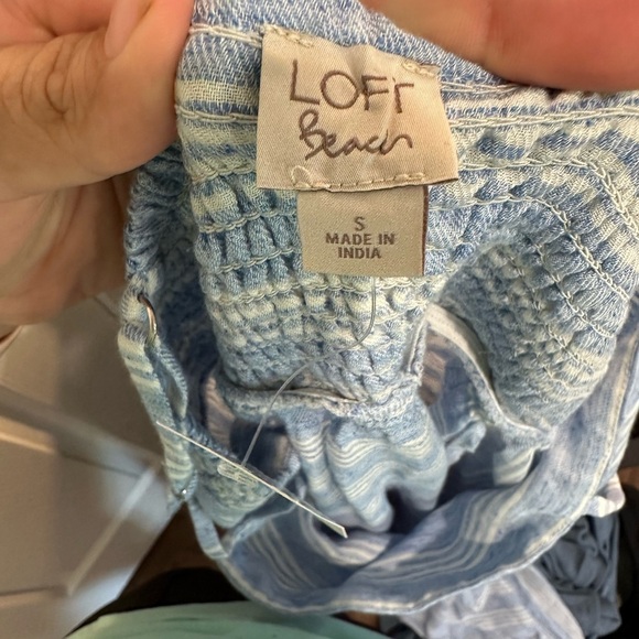 LOFT Women's LOFT Beach Striped Button Midi Dress - Picture 6 of 7